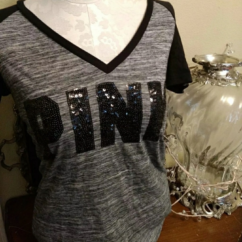 🎆SOLD Victoria's secret pink sequin shirt
